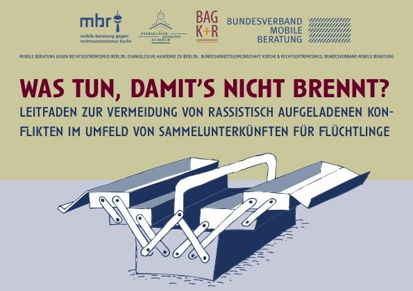 Titelbild einer Broschüre. Clipart eines Werkzeugkastens