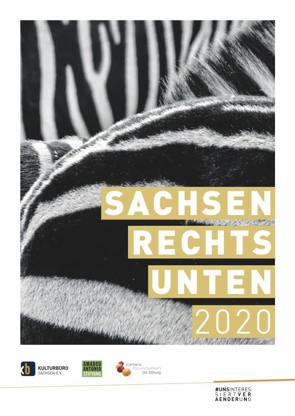 Titelbild einer Broschüre. Zebra im Hintergrund.